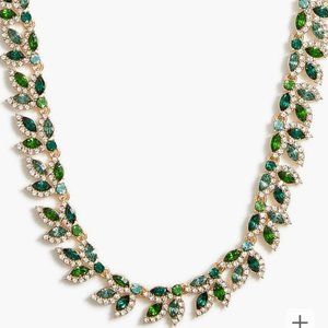 J. Crew Factory Crystal Leaves Statement Necklace